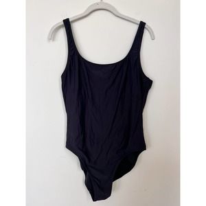 J.Crew Women's Plunging Scoopback One Piece Swimsuit in Black